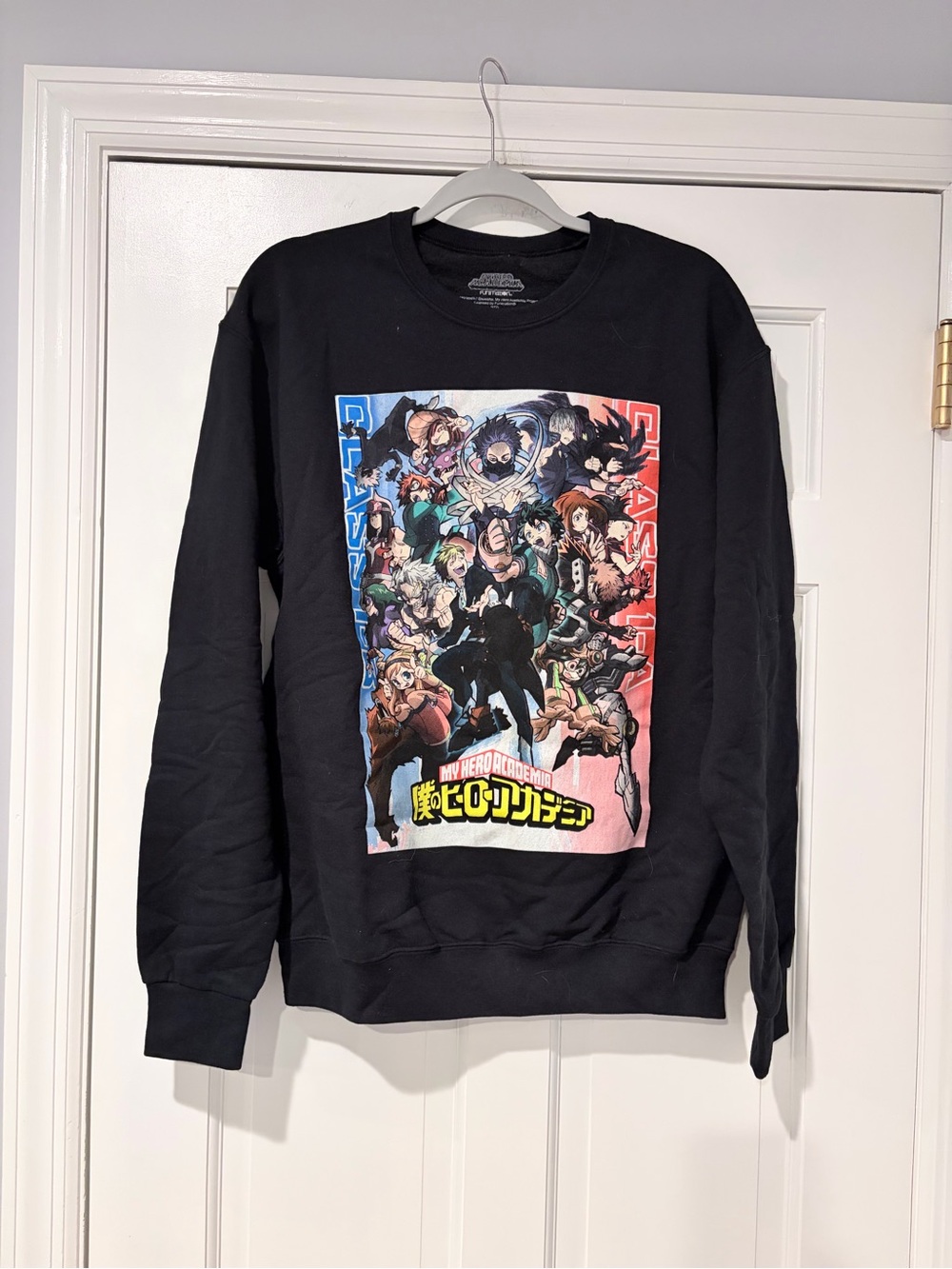 Black My Hero Academia Graphic Crewneck Sweatshirt Medium